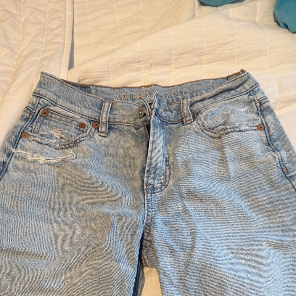 American Eagle Outfitters strigid mid rise Light Blue Jeans
